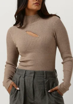 SECOND FEMALE e tops & t-shirts sanka knit t-neck bruin New