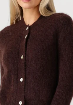 SECOND FEMALE e vest andrea knit rib ls cardigan bruin New