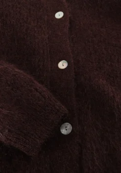 SECOND FEMALE e vest andrea knit rib ls cardigan bruin New