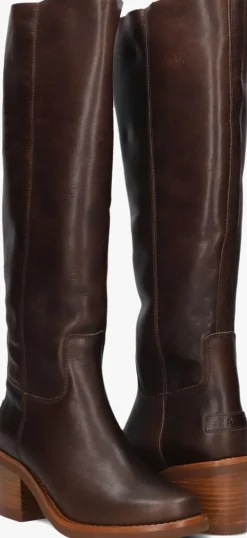 SHABBIES e hoge laarzen puk tuba bruin