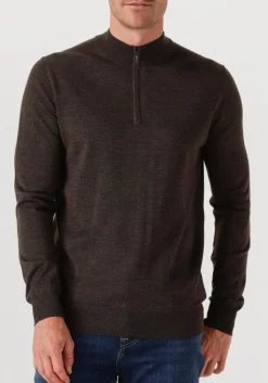 STEFANO LAURAN e trui half zip anders bruin Discount