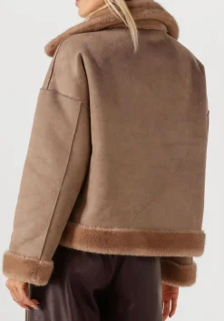 STUDIO AR e faux fur jas faje bruin Online