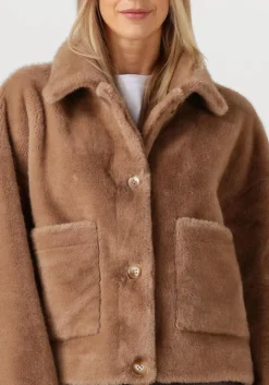 STUDIO AR e faux fur jas faje bruin Online