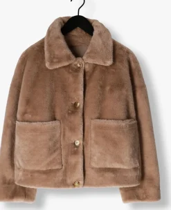 STUDIO AR e faux fur jas faje bruin Online