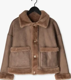 STUDIO AR e faux fur jas faje bruin Online