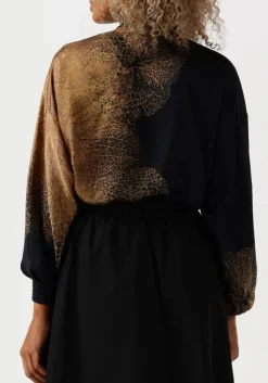 SUMMUM e blouses bow tie top border print bruin Hot