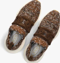 TOD'S e lage sneakers knit sneaker bruin Clearance