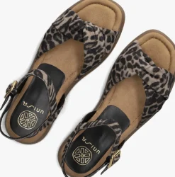 UNISA e platte sandalen cambel bruin Best