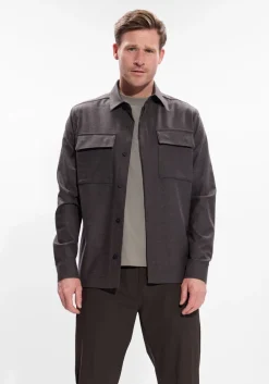 WAHTS e overshirt ewen stretch wool bruin Outlet
