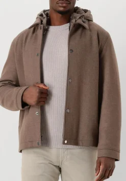 WOOLRICH e jack knitted wool shirt jacket bruin Clearance