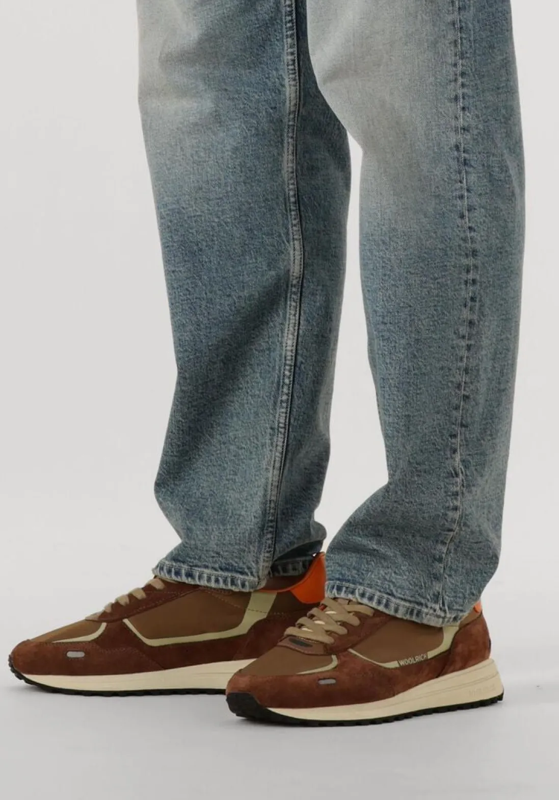 WOOLRICH e lage sneakers retro sneaker man camoscio bruin