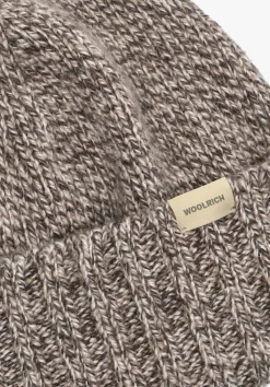 WOOLRICH bruine muts mouline beanie taupe Outlet