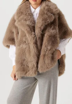 ALTER EGO faux fur jas elin camel Outlet