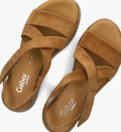 GABOR platte sandalen 746 camel