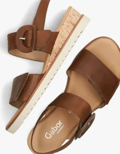 GABOR platte sandalen 752 camel