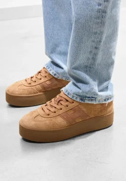 HOGAN lage sneakers h681 allacciato h camel Outlet