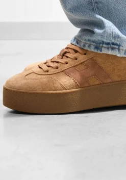 HOGAN lage sneakers h681 allacciato h camel Outlet