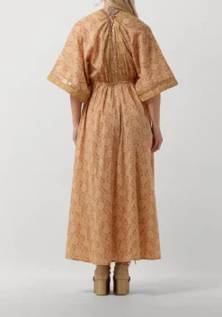 SUMMUM maxi jurk dress blockprint camel Online