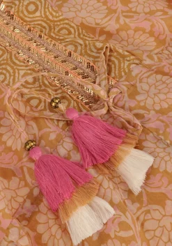 SUMMUM maxi jurk dress blockprint camel Online