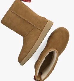UGG vachtlaarzen w classic short logo zip camel Best