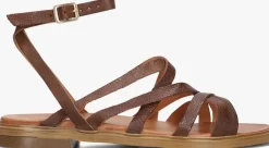 AYANA platte sandalen m05089 cognac Discount