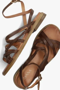AYANA platte sandalen m05089 cognac Discount