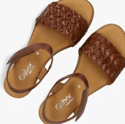 GABOR platte sandalen 759.2 cognac Outlet
