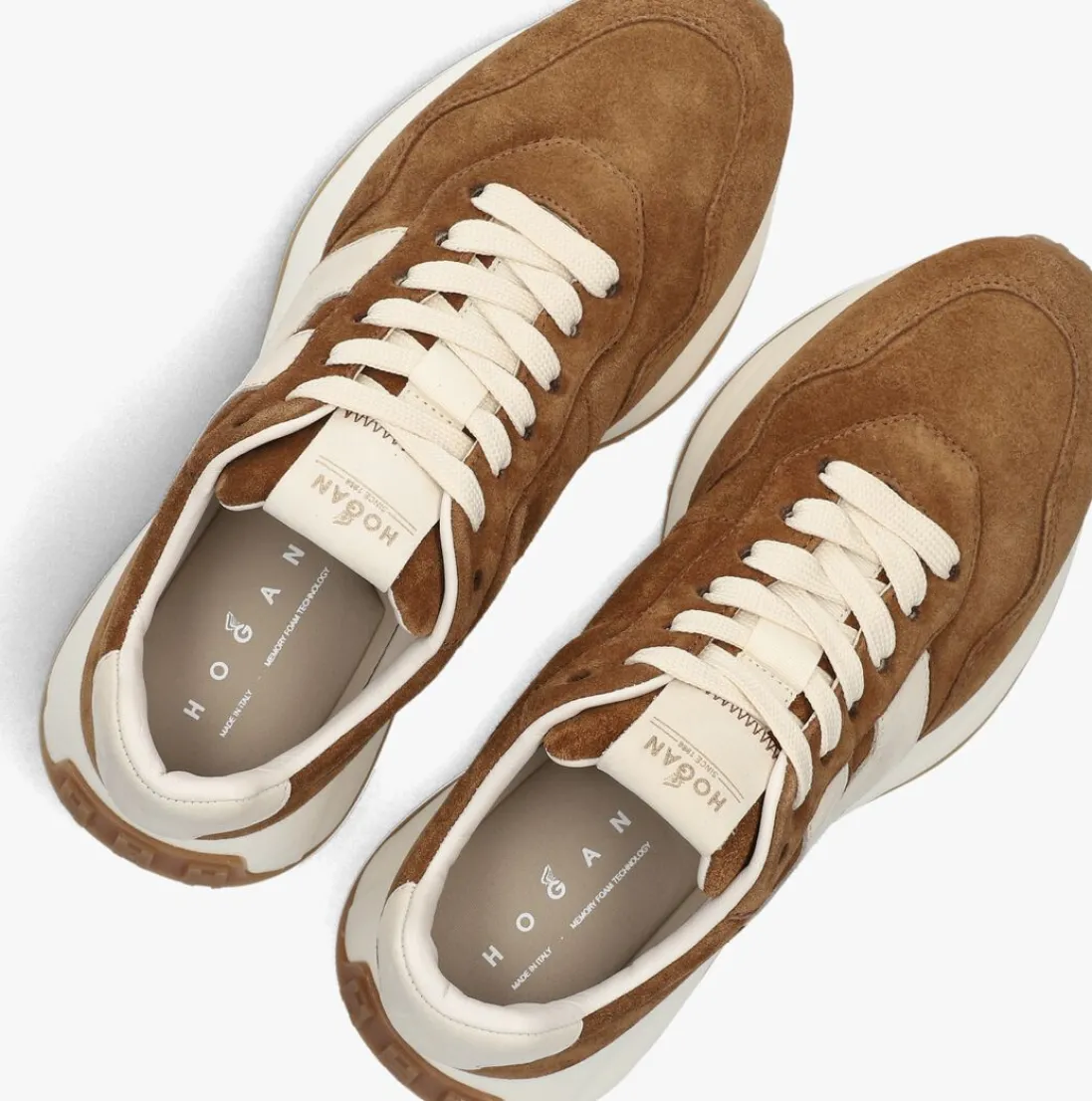 HOGAN lage sneakers h641 allacciato h patch cognac Sale
