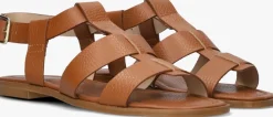 STEFANO LAURAN platte sandalen 24200 cognac Hot
