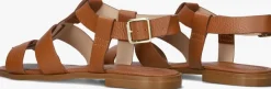 STEFANO LAURAN platte sandalen 24200 cognac Hot
