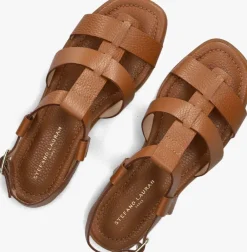 STEFANO LAURAN platte sandalen 24200 cognac Hot