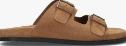STEFANO LAURAN slippers 2 gesp bio slipper 1 cognac