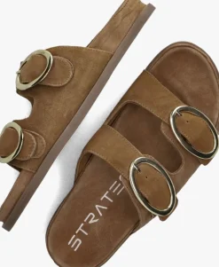 STRATEGIA slippers f69 sue cognac New