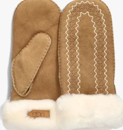 UGG handschoenen atherson embroidered mitten cognac Outlet