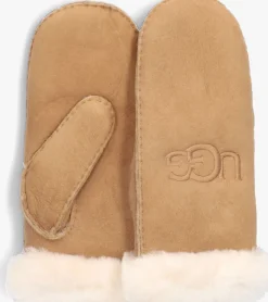 UGG handschoenen shearling embroider mitten cognac Clearance
