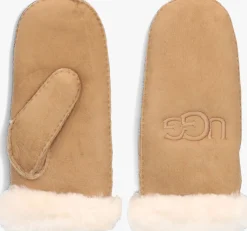 UGG handschoenen shearling embroider mitten cognac Clearance