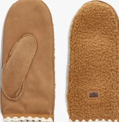 UGG handschoenen fluff scalloped mitten cognac Outlet
