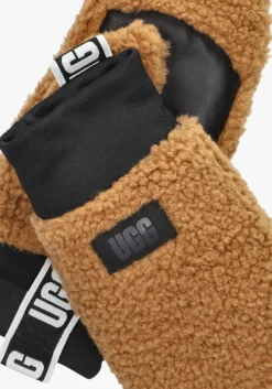 UGG handschoenen fluff mitten with logo tape cognac Online