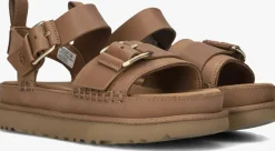 UGG platte sandalen w goldenstar villa cognac Sale