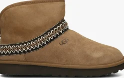 UGG vachtlaarzen classic mini crescent cognac