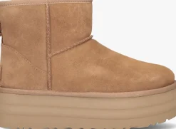 UGG vachtlaarzen w classic mini platform cognac Discount