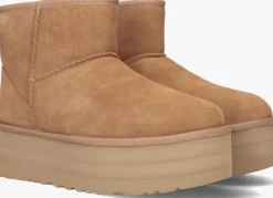 UGG vachtlaarzen w classic mini platform cognac Discount