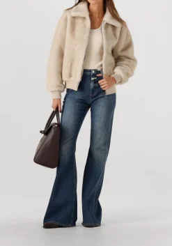 ALTER EGO faux fur jas linn creme New