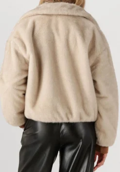 DANTE6 faux fur jas entity faux fur bomber jacket creme