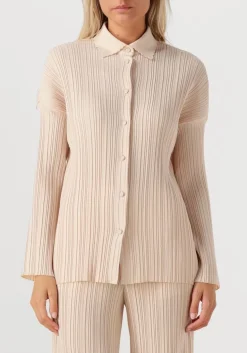 FORTE FORTE blouses poly crepe plisse' overshirt creme