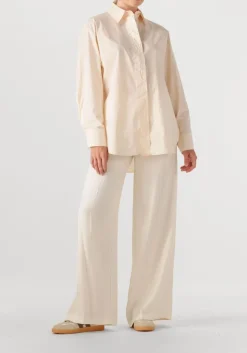 FORTE FORTE pantalon viscole wool slubbed high waist pants creme Hot