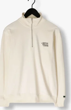 MERCER AMSTERDAM sweater the mercer quarter zip contrast creme Hot