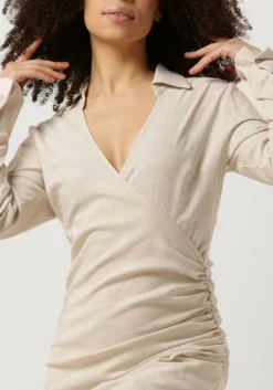 SECOND FEMALE mini jurk zaha dress creme New