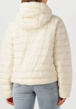 WOOLRICH leren jas quilted hooded jacket creme New