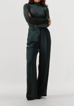 DANTE6 jules creased satin pants donkergroen New
